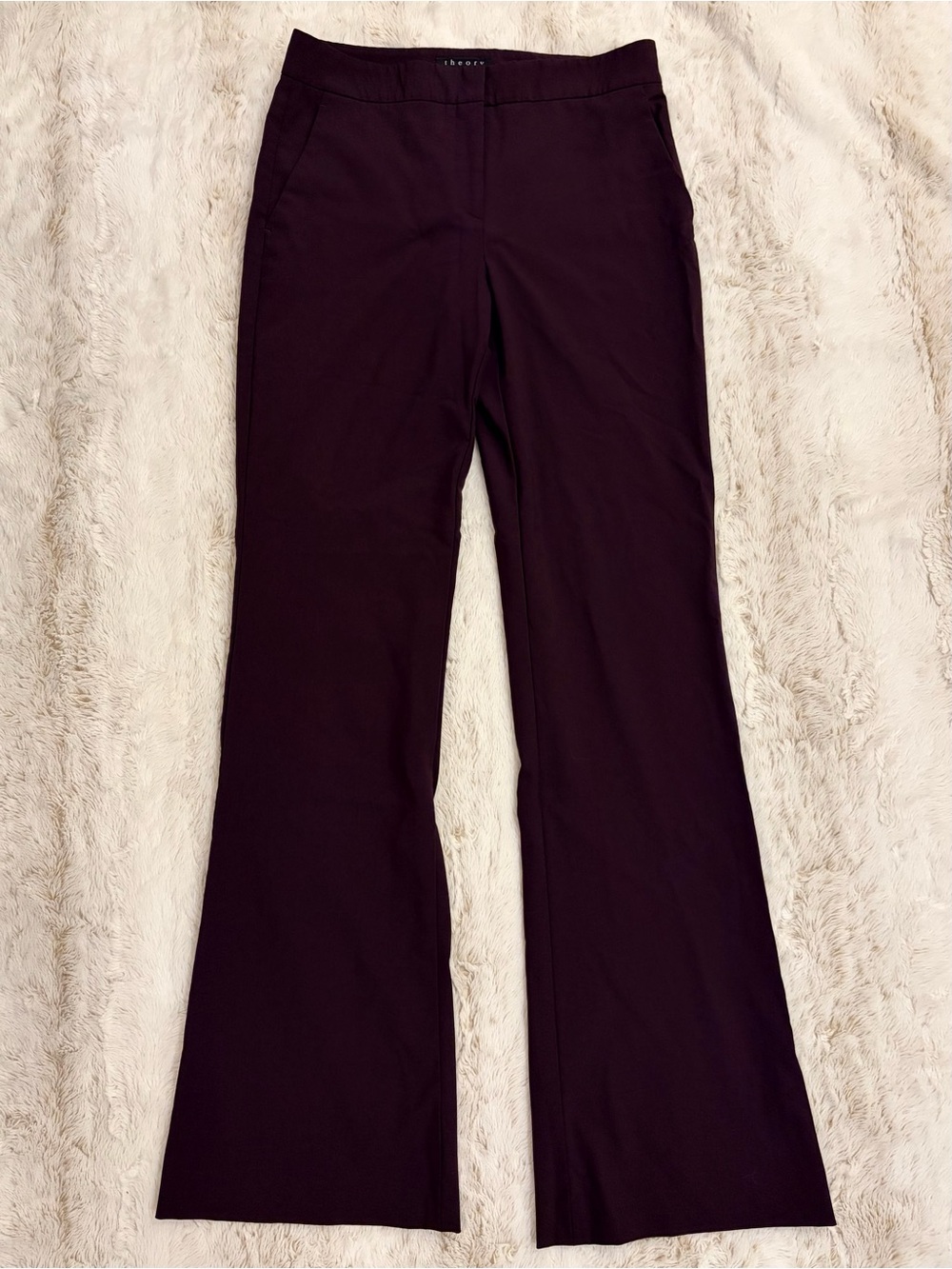 Vintage Theory Burgundy Flare Pants Sz 6 Y2K Office Siren Dark Academia 90s Mini